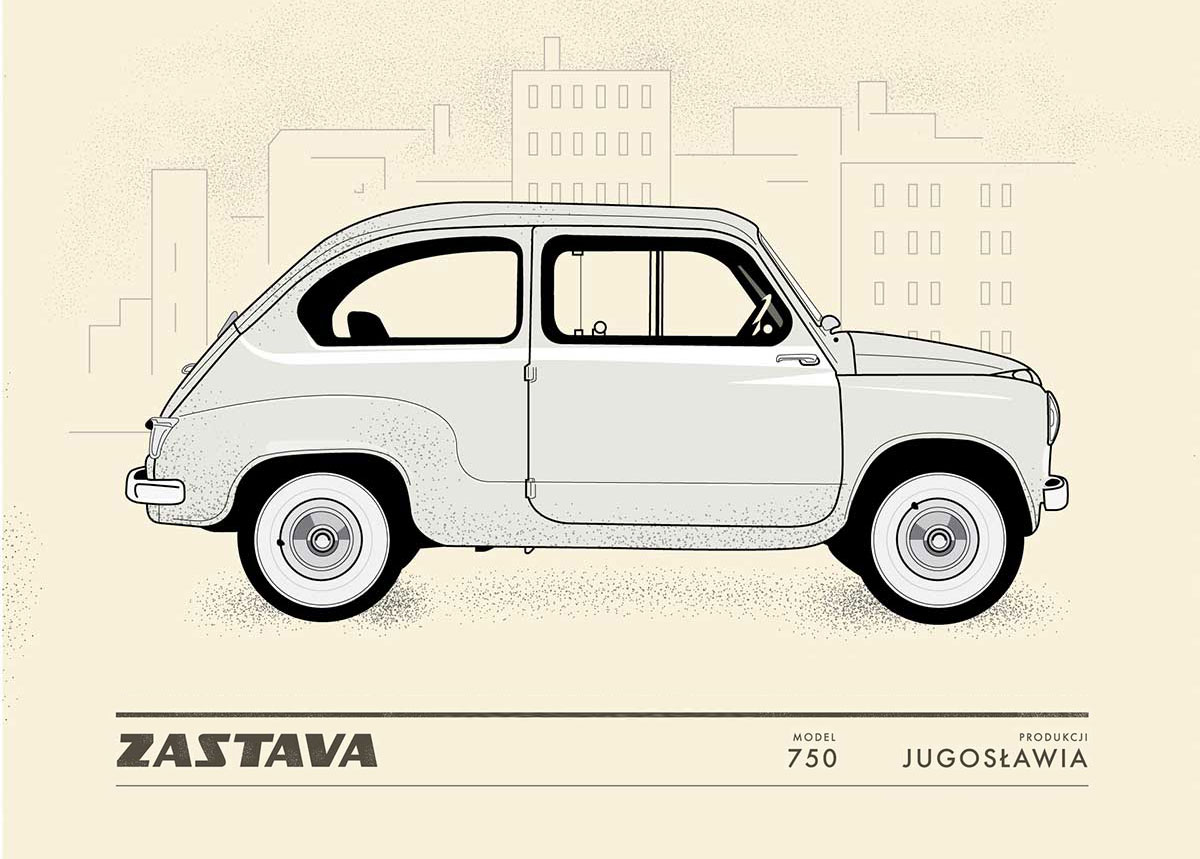 Volga GAZ-21 Car Illustration